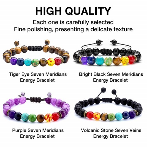 Tiger Eye 7 Chakra Healing Bracelet