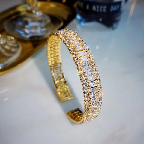 Triple Layer Zircon Gold Plated Bracelet Set