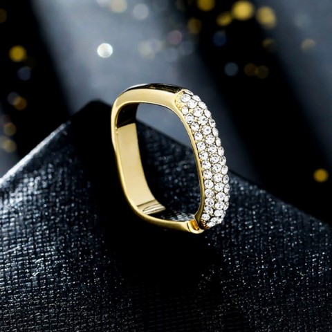 Triple Layer Zircon Gold Plated Bracelet Set