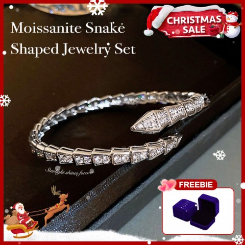 Zircon Snake-Shaped Open Bracelet