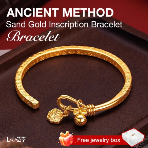 Ancient Method Sand Gold Inscription Bracelet