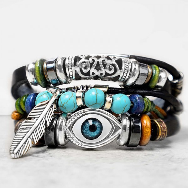 Tibetan Turquoise Evil Eye Purification Bracelet