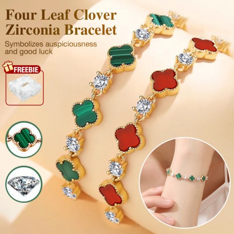 Four Leaf Clover Haoshi Silver Bracelet