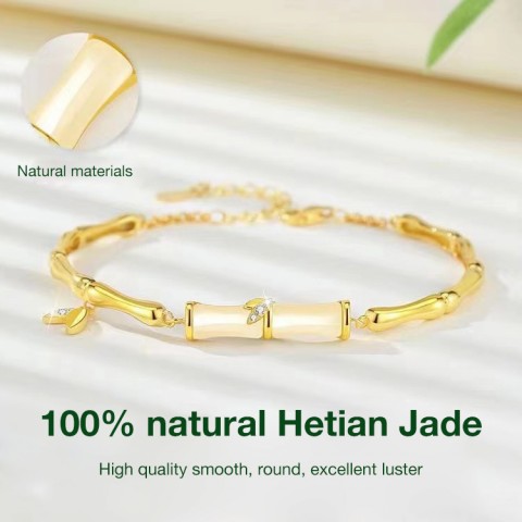 Hetian Jade Bamboo Segment Bracelet