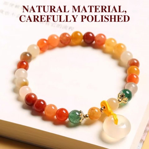 Natural gold jade peace buckle bracelet