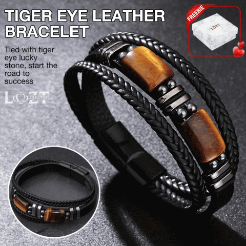 Tiger Eye Leather Bracelet