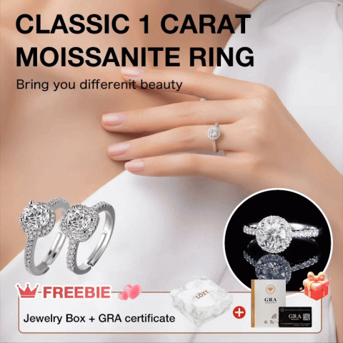 Classic 1 carat Moissanite diamond ring