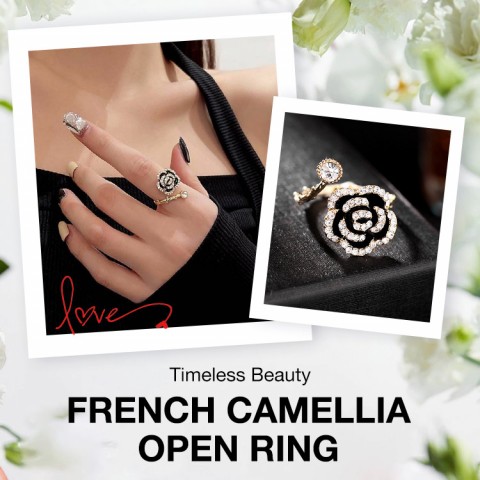 French Camellia Open Ring