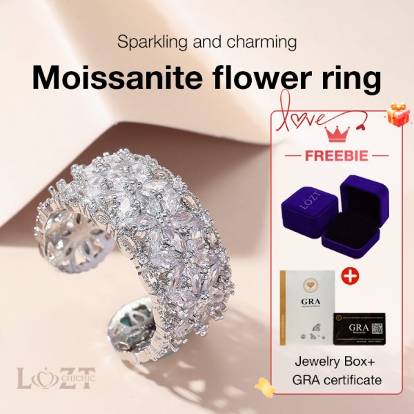 Moissanite flower ring..