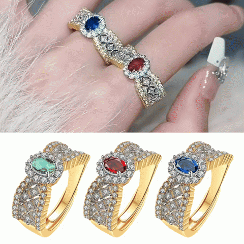 Gold Diamond Gemstone Ring