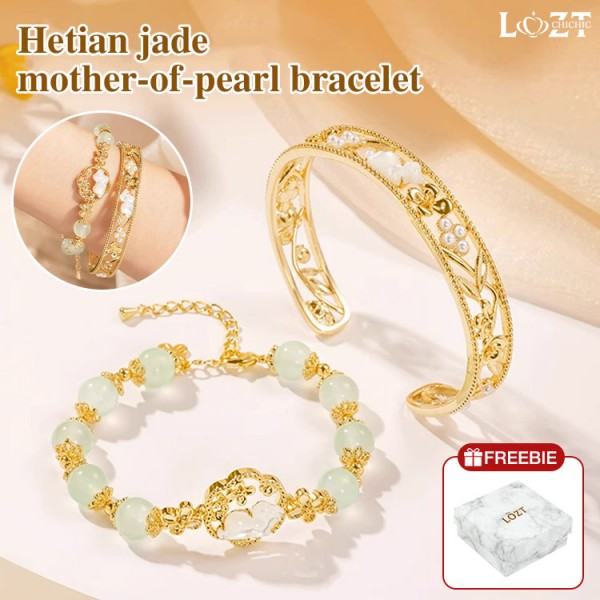 Hetian jade mother-of-pearl bracelet