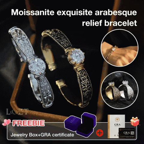 Moissanite exquisite arabesque relief bracelet