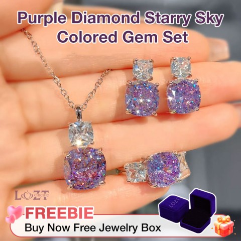 Purple Diamond Starry Sky Colored Gem Set