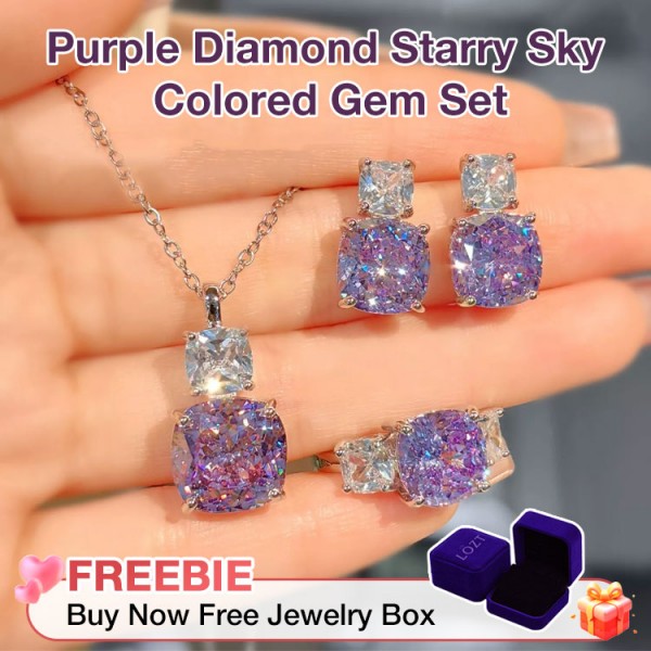 Purple Diamond Starry Sky Colored Gem Se..
