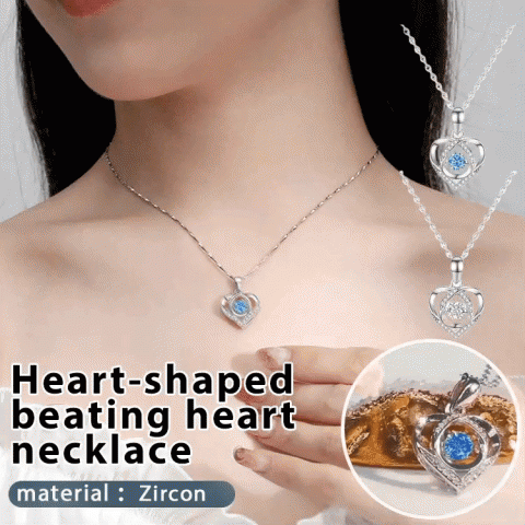 Heart-shaped beating heart necklace