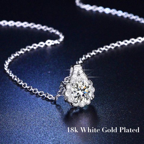 Sun Flower Full Diamond Necklace