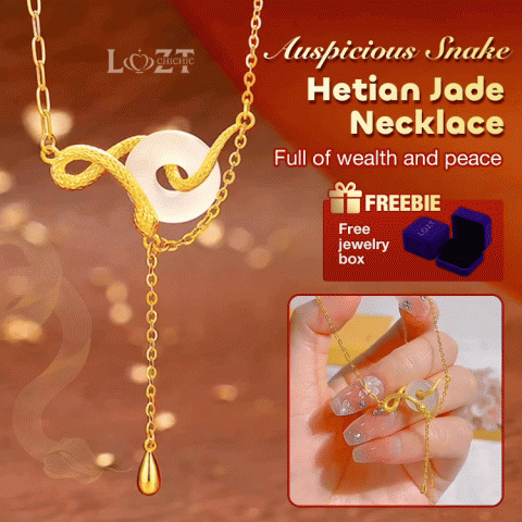 Auspicious Snake Hetian Jade Necklace