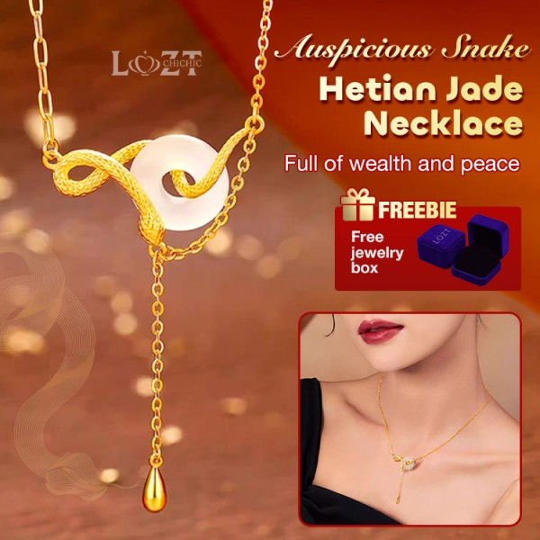 Auspicious Snake Hetian Jade Necklace