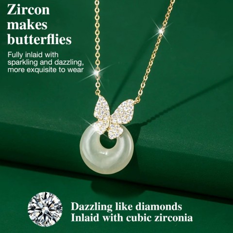 Butterfly Hotan Jade Necklace