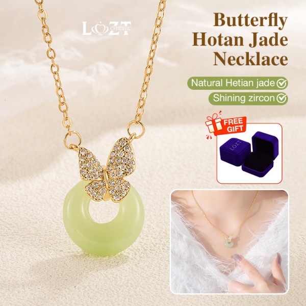 Butterfly Hotan Jade Necklace