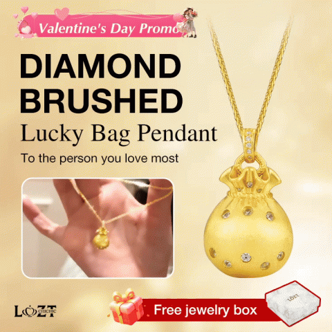 Diamond brushed lucky bag pendant