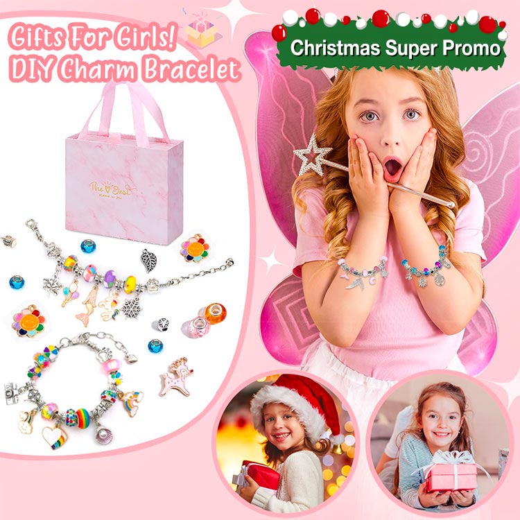 Christmas Sale-DIY Pandora Box Charm Bracelet Making Set For Kids-1 set has 3 DIY bracelets