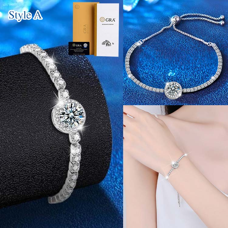 Christmas Warm-up - Moissanite Bracelet with free premium gift box and GRA certificate - Adjustable chain length, 2 styles available