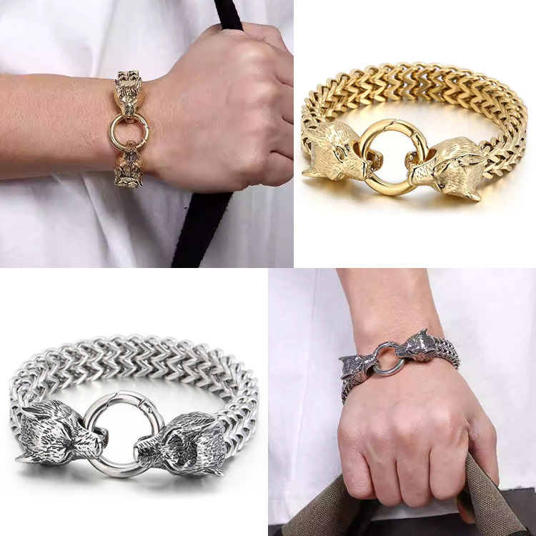 Fathers Day Promo - Viking Wolf Bracelet - Bring extra luck and highlight the charm of men. Free jewelry box